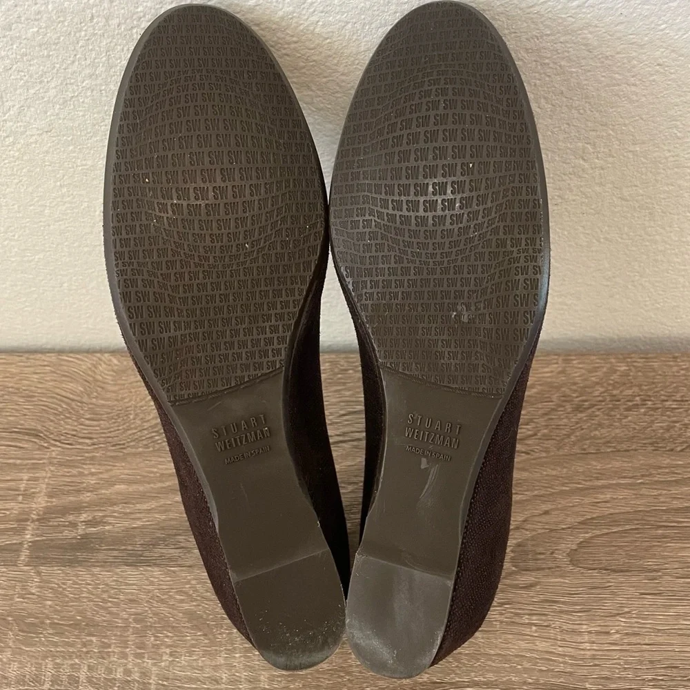 Stuart Weitzman Brown Sojourn Goosebump Wedge Pumps, Size 6.5N - Picture 9 of 9